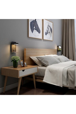 Reading USB -TYPE C Yatak Başı Led Aplik Mat Siyah