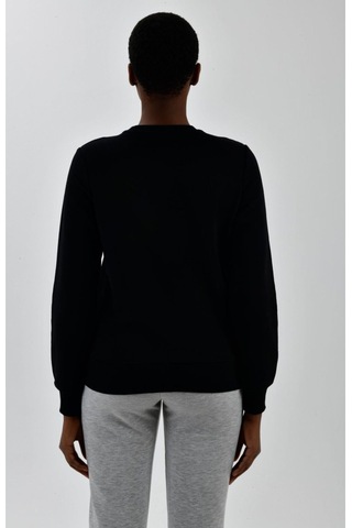 United Colors of Benetton Kadın Sol Göğsü Logo Detaylı Sweatshirt Siyah