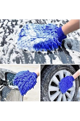 Mikrofiber Oto Yıkama Ve Temizlik Eldiveni Makarna Desenli