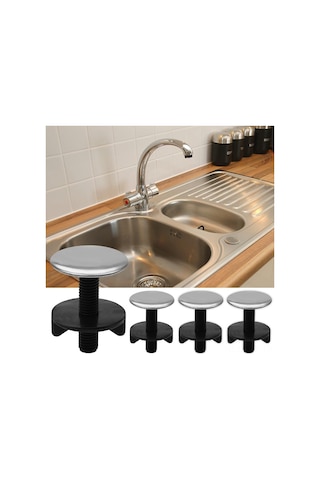 Yaleker 304 Paslanmaz Çelik Mutfak Lavabo Delik Kapakları, 12-43mm Delikler İçin, Sulama Önleyici, Dekoratif Ve Dayanıklı, 4 Adet Set Gümüş