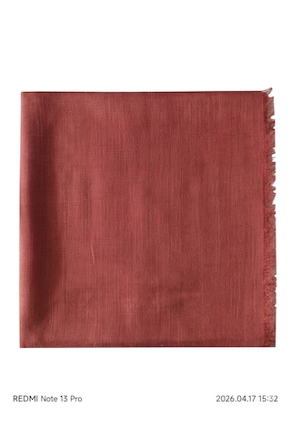 Özense Çift Flamlı Pamuklu Terletmeyen 4 Mevsim Kullanılabilir 100x100 Cm Eşarp Kiremit
