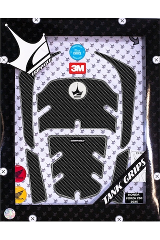 Honda Forza250 2025 İle Uyumlu Kaydırmaz 6d Karbon 19 Parça Tank Pad Seti Gc20 KARBON