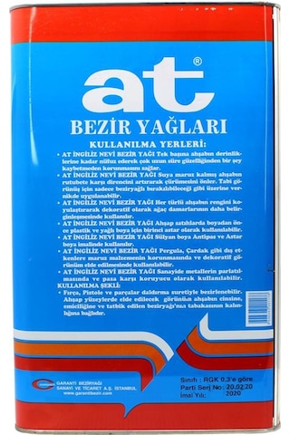 At Ingiliz Nevi Ince Bezir Yağı 17 Kg Ahşap Koruyucu