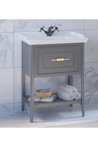 Denko Öykü 65 Cm Antrasit Banyo Dolabı Takımı Ve Boy Dolabı Antrasit
