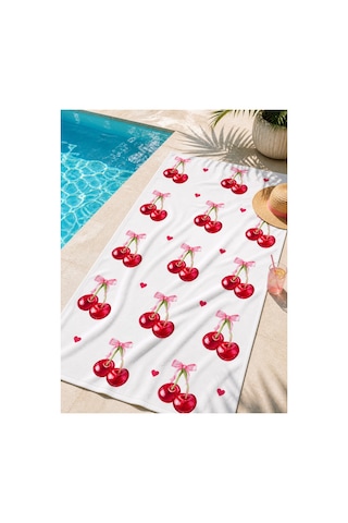 Güneş Desenli Büyük Boy Plaj Havlusu 80x160 Cm Bohem Deniz Havlusu Beyaz