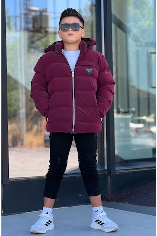 Pina Kids Erkek Çocuk Çıkarılabilir Kapüşonlu Su Geçirmez Nova Kışlık Mont Km4012 Bordo