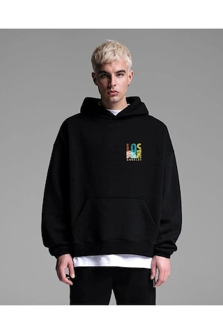 Altamira Unisex Los Angeles Oversize Kapüşonlu Sweatshirt 001