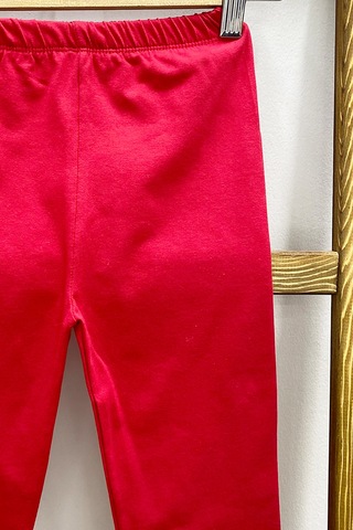 Kız Çocuk Kısa Tayt Düz Renk Beli Lastikli D27 Kırmızı