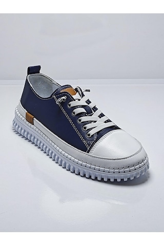 Cem Pekşen Be Fast One C-120 Kadın Günlük Deri Comfort Sneaker Beyaz - Lacivert