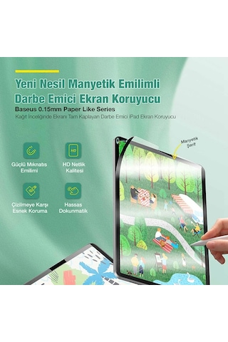 Baseus İpad 9.7inç Manyetik Kenarlı Mıknatıslı Ekran Koruyucu İpad 9.7 2018 / 2017 / Pro 9.7 / Air- 5775