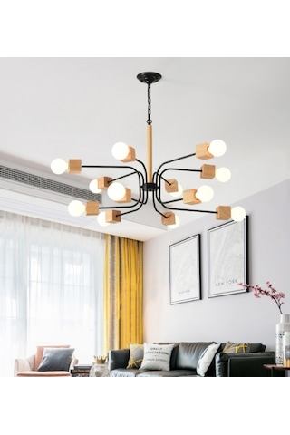 Simaavize Sima Modern Ahşap Avize