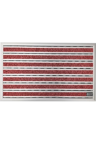 Arfen Halı Üst Yüzeyli Alüminyum Ince Seri Kırmızı Paspas 60X90