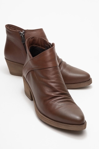 Luvishoes Luvi Shoes Rule Kahverengi Hakiki Deri Kadın Kalın Topuklu Bot kahverengi