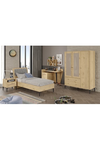 Trio Wood L Genç Odası %100mdf Meşe