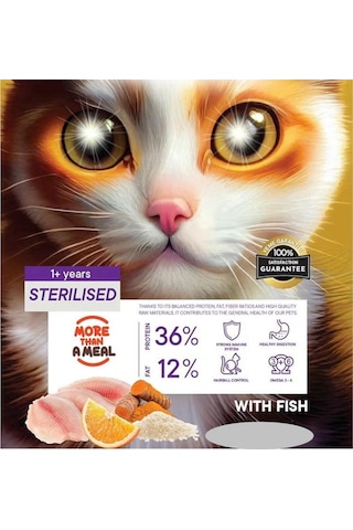 Kısırlaştırılmış Yetişkin Kediler İçin Balık Etli Kuru Kedi Maması 7 Kg