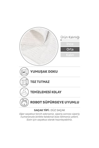 Fiona Yumuşak Dokulu Modern Halı Parlak Akrilik, Robot Süpürge Uyumlu, Lazer Kesim Beyaz