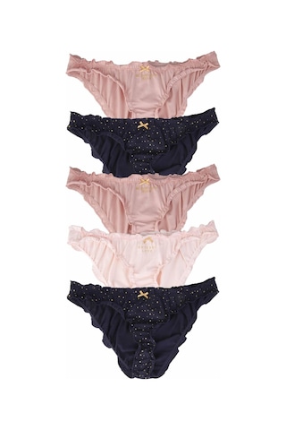 Sebatingo Kadın Külot Bikini Fırfırlı Pamuklu Çok Renkli 5 Li Paket