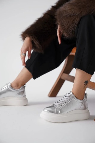 Trendella Gümüş Kadın Sneaker Tr01ms05b Beyaz