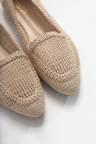 Luvishoes 101 Krem Örme Kadın Babet Ayakkabı Krem
