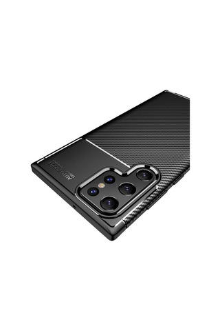 Samsung Uyumlu Galaxy S22 Ultra Kılıf Zore Negro Silikon Kapak Siyah
