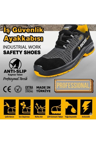 Sgs3043 İş Ayakkabısı Flexo No:43 Sarı - Siyah