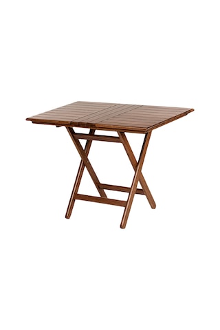 Albatros Katlanır Ahşap Bahçe Balkon Seti: 70x120 Masa+4 Sandalye Kahverengi
