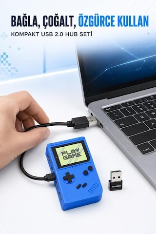 Özel Üretim Aksesuar Bilgisayar Ev Retro Oyun Konsolu Usb Hub Dağıtıcı Yd51 Lacivert