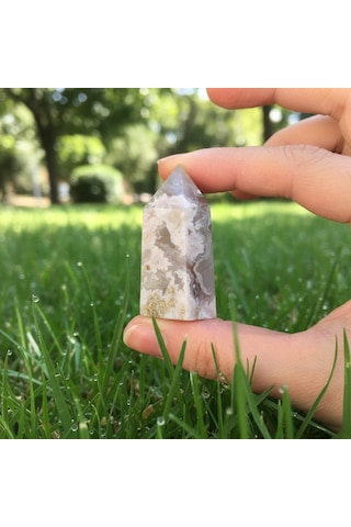 Doğal Çiçek Akik Flower Agate Kütle Küçük Boy