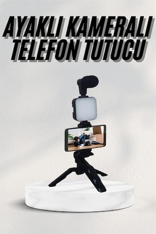 Northcity Led Işıklı Mikrofonlu Telefon Tutucu Vlog Kiti - Bluetooth Kumanda