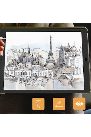 Ally Apple Uyumlu iPad 9.7 İnch Paper Like Film Darbe Emici Pet Ekran Koruyuc