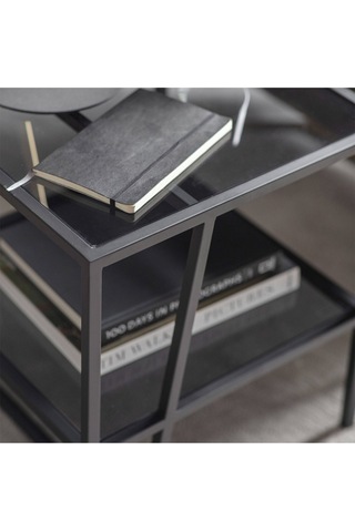 Miranda Siyah Metal&cam Yan Sehpa