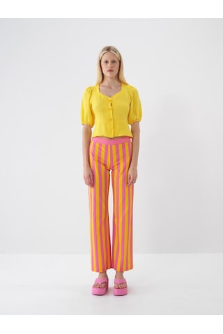 Xint Sarı %100 Keten Regular Fit Bluz 751075