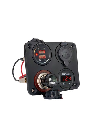 Marin Şarj + Voltmetre + Usb + Çakmak Soketi 12-24V 87 X 120Mm
