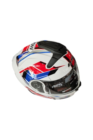 Ls5 Helmets Çeneden Açılır Kask Vizörlü Beyaz - Kırmızı Gri