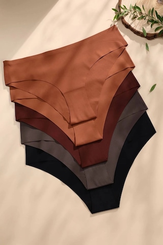 Merry See 5 Li Set İz Yapmaz Likralı Dikişsiz Lazer Kesim Bikini Slip Külot Çok Renkli