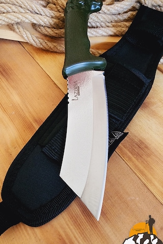 İşlemeli Tpe Sap Outdoor Kamp Bıçağı Çakısı Kılıflı Kmi-540 Haki