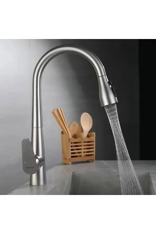 Üç Fonksiyonlu Eviye Bataryası, Parlak Krom Kaplama İle Estetik Açık Bej