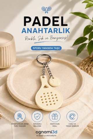 3d Baskı Padel Raketi Anahtarlık - Renk Seçenekli Mini Padel Anahtarlık 70299211