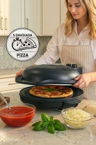 Lorenzo Pietra 12in1 Pizza Makinesi Lahmacun Tandır Ekmeği Bazlama Ve Fırın Yemekleri + Tepsi