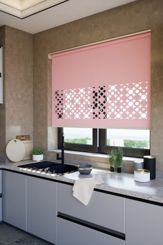 Neya Lazer Kesim Mat Stor Perde, Lazer Kesimli Klasik Serisi, C-191006 Gül Kurusu Renk