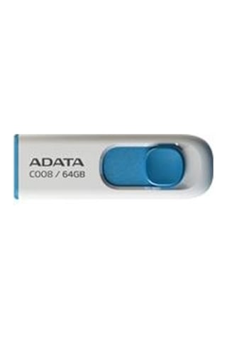Adata C008-64gb 64gb Usb2.0 Classic White + Blue Flash Bellek