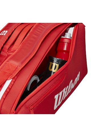 Wilson Süper Tour 2025 6lı Raket Ve Tenis Çantası Kırmızı