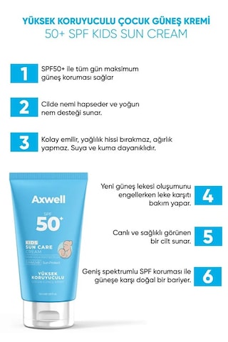 Axwell Sun Kids Spf50+ Çocuk Güneş Kremi 50ml
