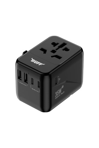 Bl80 Universal Seyehat Şarj Adaptörü 35w Gan Çoklu Priz Dönüştürücü Siyah