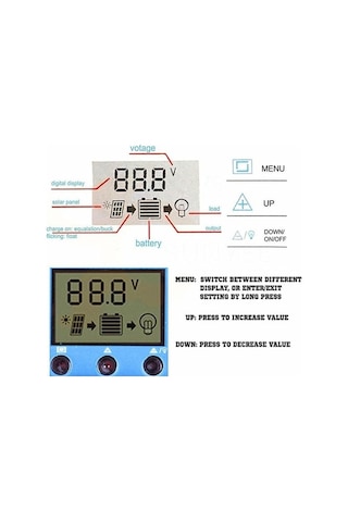 Novahub 100a Güneş Paneli Şarj Kontrol Cihazı Solar Lcd Ekran Sokak Lambası Sistemi
