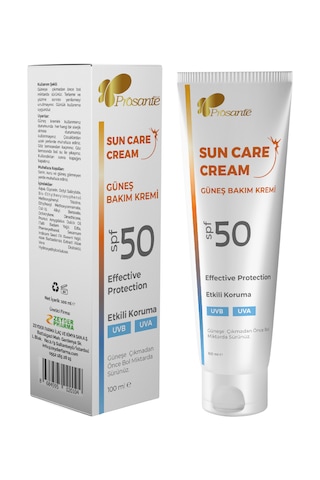 Prosante Güneş Kremi 100 Ml Spf 50 Etkili Koruma Uvb Uva X 3 Adet