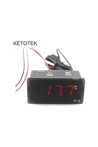 Pt-6 Gömülü Dijital Sıcaklık Ölçer -40 110c 2m Sıcaklık Sensörlü Aşı Kutusu Termometresi