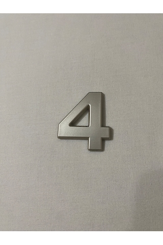 4 Dört Numara Yapışkanlı Daire Bina Villa Kapı Numarası Sarı Gold 4 Cmx5cm No:4 Plastik