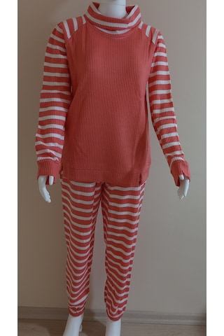Kolları Çizgili Turuncu Pijama Takımı Dowry