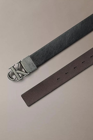 Calvin Klein Ck Tokalı Dokulu Deri 35 Mm Ayarlanabilir Ve Çift Taraflı Erkek Siyah Kemer Lv04d7049g- Siyah